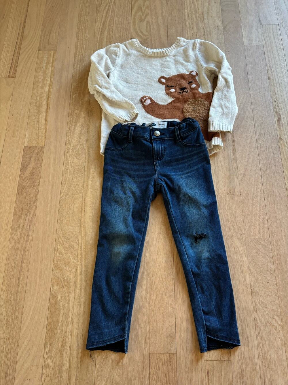 Old Navy Legging Jeans & Sweater 3-4 T
